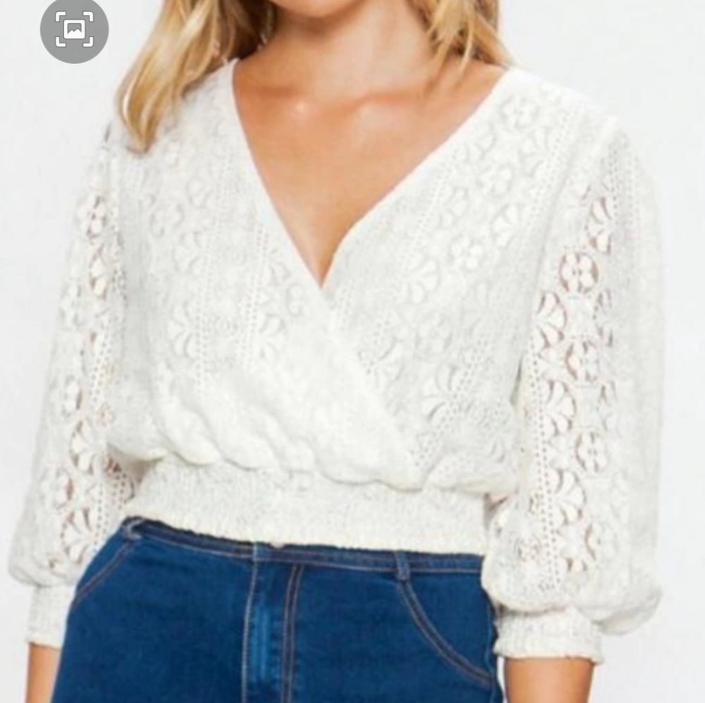 NEW Flying Tomato Lace Smocking Top